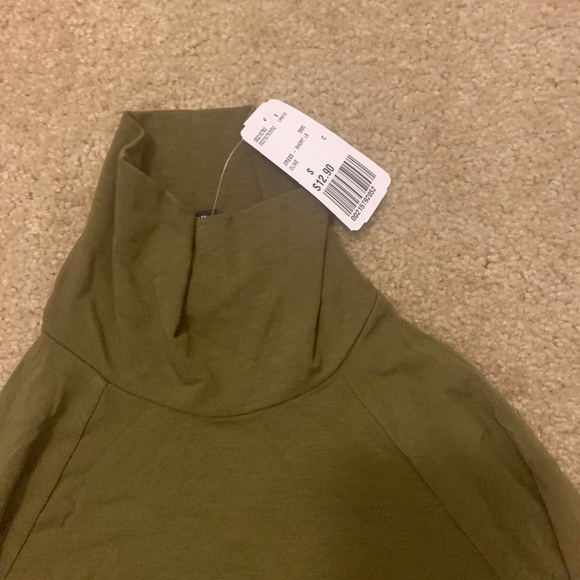 Turtleneck Mini Dress Medium, Olive, NEW - Picture 1 of 3